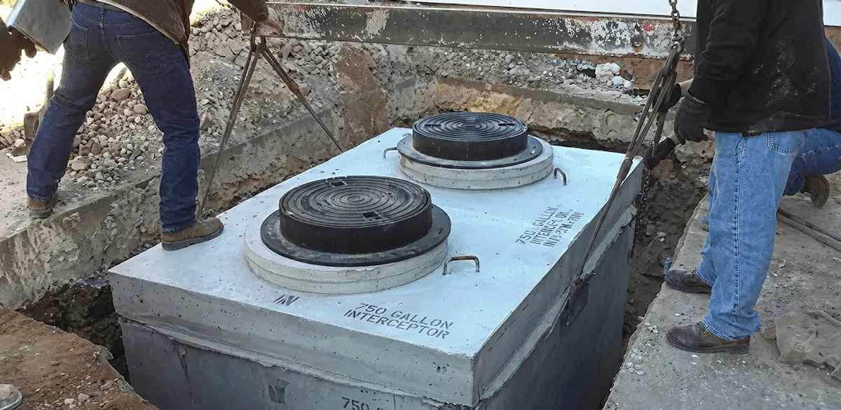 Grease trap installation for a commercial property drainage system in San Diego, CA
