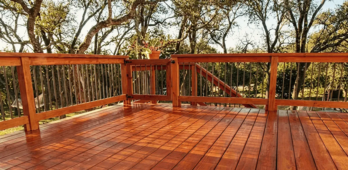 Deck sealing results with a freshly sealed wood deck in San Diego, CA